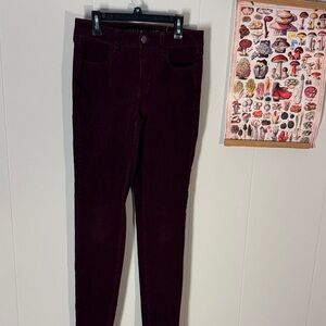 American Eagle Outfitters Maroon Skinny Corduroy Pants
